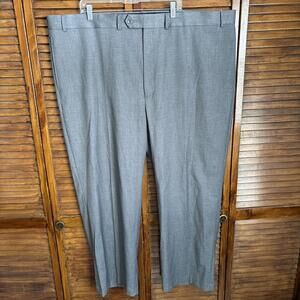 Geoffrey Beene Men's Dress Pants - Gray Straight Pleated Leg - Size 52x30